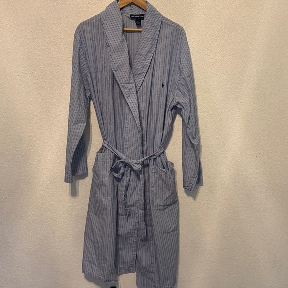 Polo Ralph Lauren Other - Polo Ralph Lauren Striped Long Robe Blue & white